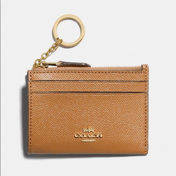 Coach Mini Skinny ID Card Case Im/Light Saddle NWT - Picture 2 of 10